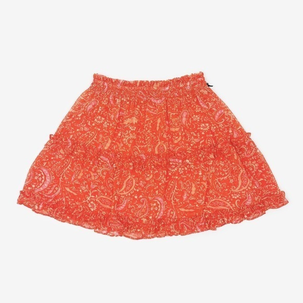 1. State Paisley Print Mini Skirt Size S Orange Vibrant Boho‎ Festival Summer